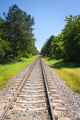 Fototapeta na wymiar railway in the forest on the Hel Peninsula