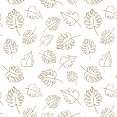 Minimal botanical art seamless pattern