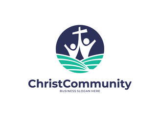 Illustration vector graphic of Christ community logo designs concept. Perfect for community, education, bible, catholic.