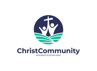 Illustration vector graphic of Christ community logo designs concept. Perfect for community, education, bible, catholic.