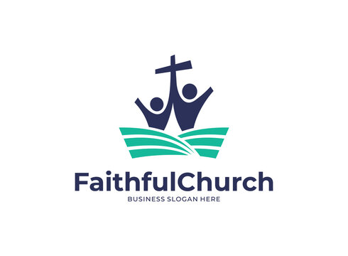Illustration vector graphic of faithful church logo designs concept. Perfect for community, education, bible, catholic