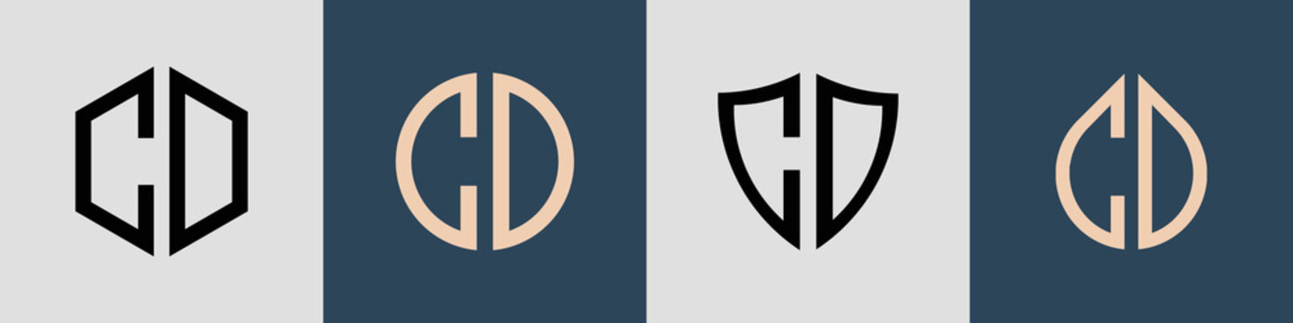 Creative simple Initial Letters CD Logo Designs Bundle.