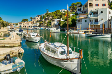 Fototapeta na wymiar In the harbor of Cala Figuera Mallorca Spain