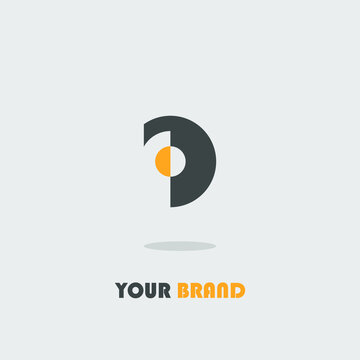 logo icon design letter p goose shape for insurance company grey orange simple elegant trendy luxury vector eps 10