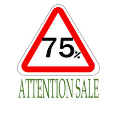 Sign indicating percentage discount, attention saleапм