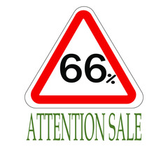 Sign indicating percentage discount, attention saleапм