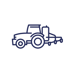 Fototapeta premium tractor, agrimotor with sprayer line icon
