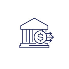 bank deposit drain line icon, vector