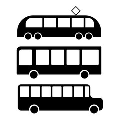 school bus icon pack vector black white