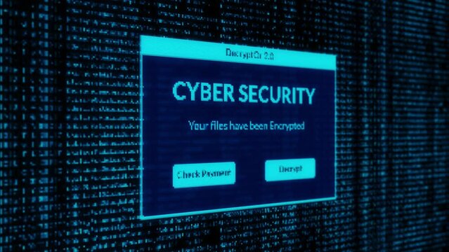 cyber security warning and check payment for decrypt system files concept with binary code background
