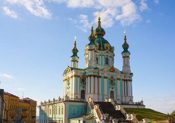 Fototapeta na wymiar St. Andrew Church in Kyiv, Ukraine 