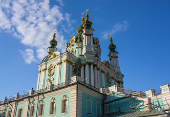 Fototapeta na wymiar St. Andrew Church in Kyiv, Ukraine 