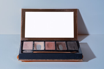 Small face makeup box, cosmetic isolated on white background