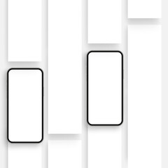 Phone Mockup With Blank App Screens. Blank Template For Showcase Your Apps Interfaces. Vector Illustration