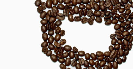 coffee beans isolated on white