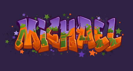 Graffiti Styled Urban Street Art Tagging Design - Michael - obrazy, fototapety, plakaty