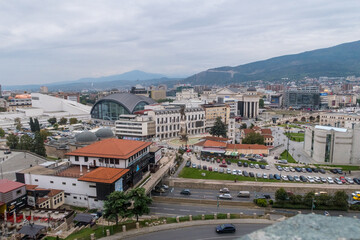 Fototapeta na wymiar Skopje von oben