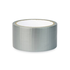 roll of aluminum metal adhesive tape on white background