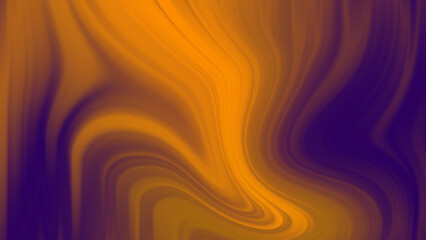 Fluid vibrant gradient of purple orange colors with smooth movement in the frame turns left with copy space. Abstract lines background and Halloween concept