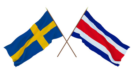 Background for designers, illustrators. National Independence Day. Flags Sweden and Thailand