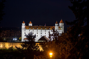 Fototapeta na wymiar Bratislava bei Nacht - burg