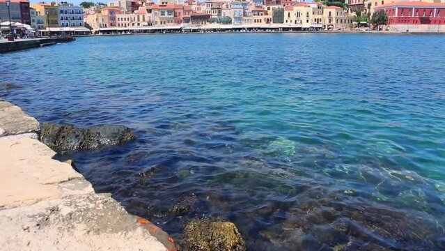 Chania, Crete - city center and harbor, sunny day