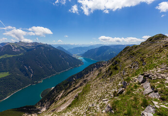 Naklejka na ściany i meble View from Seekarspitze to Achensee, Austria, Tyrol