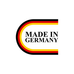 german flag icon. made in germany. vector illustration isolated on white background