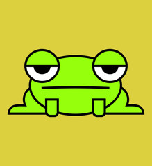 cartoon kawaii frog, funny vector illustration, icon