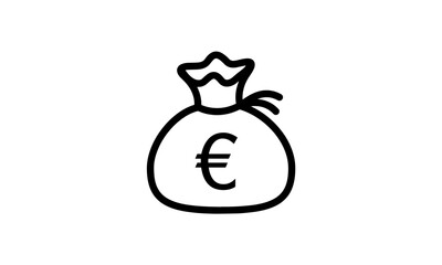 money bag icon vector isolated on white background, Cash transparent sign , thin line design elements in outline style 