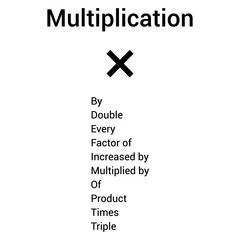 Obraz premium multiplication key words in mathematics