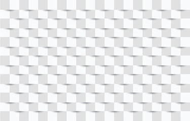 Abstract square paper embossed geometric texture. white Background ,light and shadow.