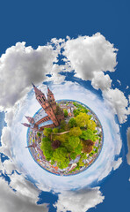 little planet erial shot dom st. peter worms germany