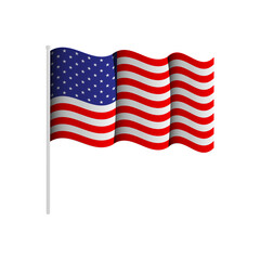 Fototapeta premium USA flag. The wave of the American flag. Completed by Memorial Day or July 4th. Stock vector.