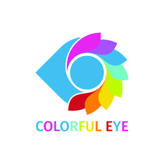 Colorful eye logo for photography or videography company