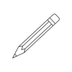 Pencil in line art style. Vector image.