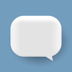 The concept of communication in social networks.Empty white speech bubble isolated 3D rendering.