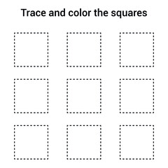 trace and color the squares