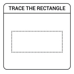 trace the rectangle worksheet preschool. Kindergartens educational game for kids