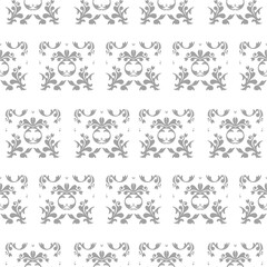Grey flowers seamless pattern for textile fabric work