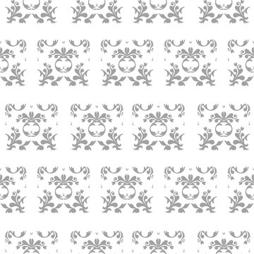 Grey Flowers Seamless Pattern For Textile Fabric Work