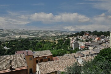 Fototapeta na wymiar Panoramic view of Pietragalla, a village in the Basilicata region, Italy.