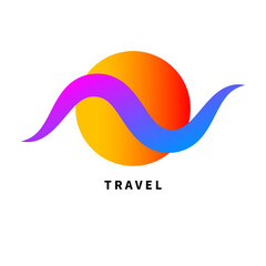 Sea and sun minimal logo