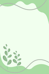 Abstract art background vector. Luxury minimal style wallpaper with grey line art flower and botanical leaves, Organic shapes, Vector background for banner, poster, Web and packaging.