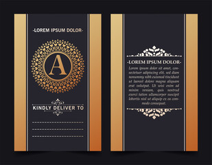 elegant dark ornament pattern vertical card