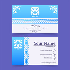 Fototapeta na wymiar Blue ornamental logos and business cards template