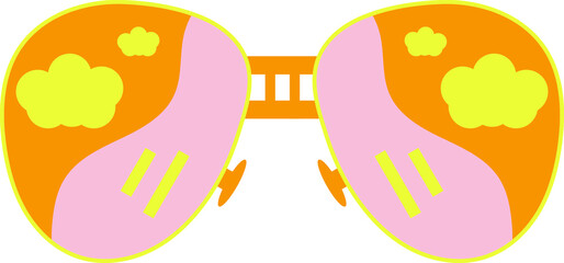 Summer Travel Element Beach Fun Colorful Sunglass Illustration Flat Icon