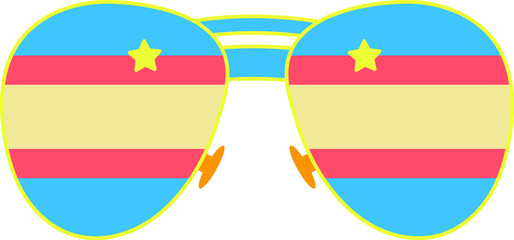 Summer Travel Element Beach Fun Colorful Sunglass Illustration Flat Icon