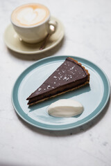 chocolate cake and coffee