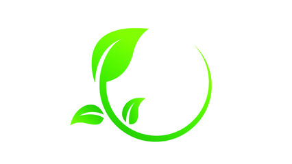 Green labels concept with leaves logo vector illustration